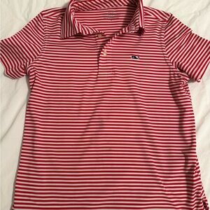 Vineyard Vines Boys Sankaty Red and White Striped Polo Shirt 7